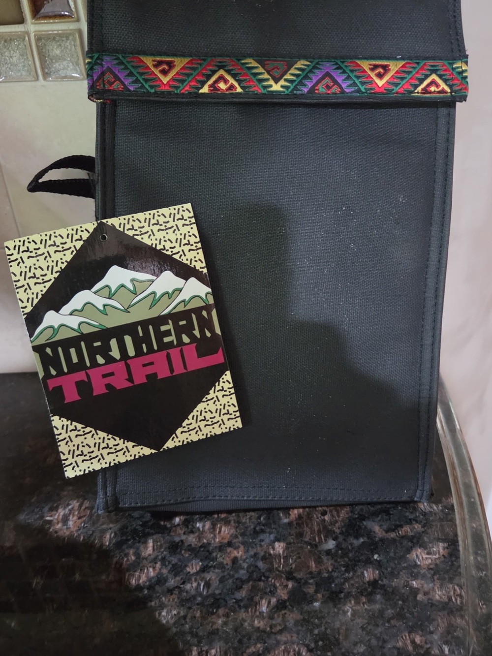 Kids Black Lunch Bag with Colorful Trim